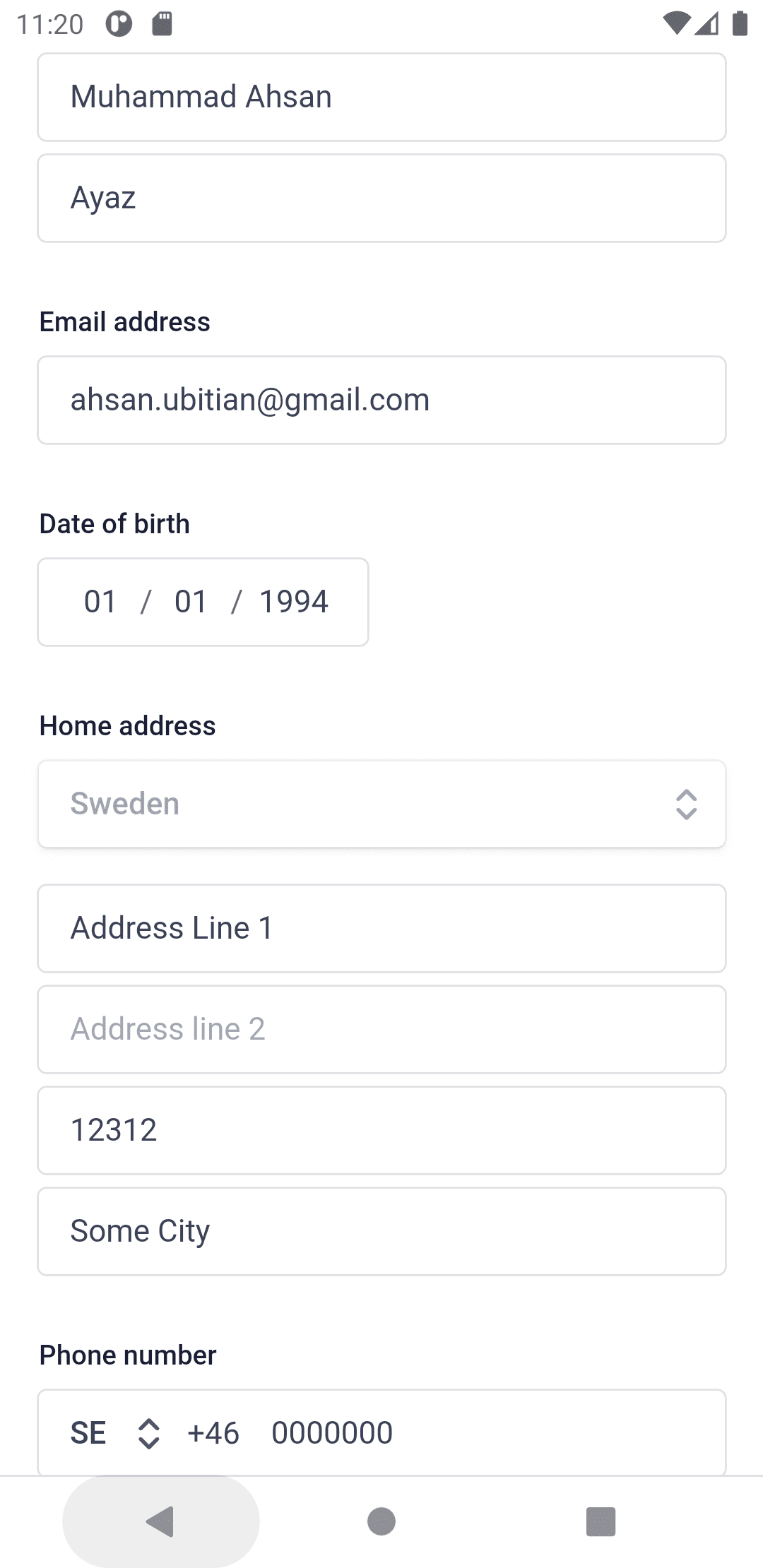 Dummy values in onboarding image