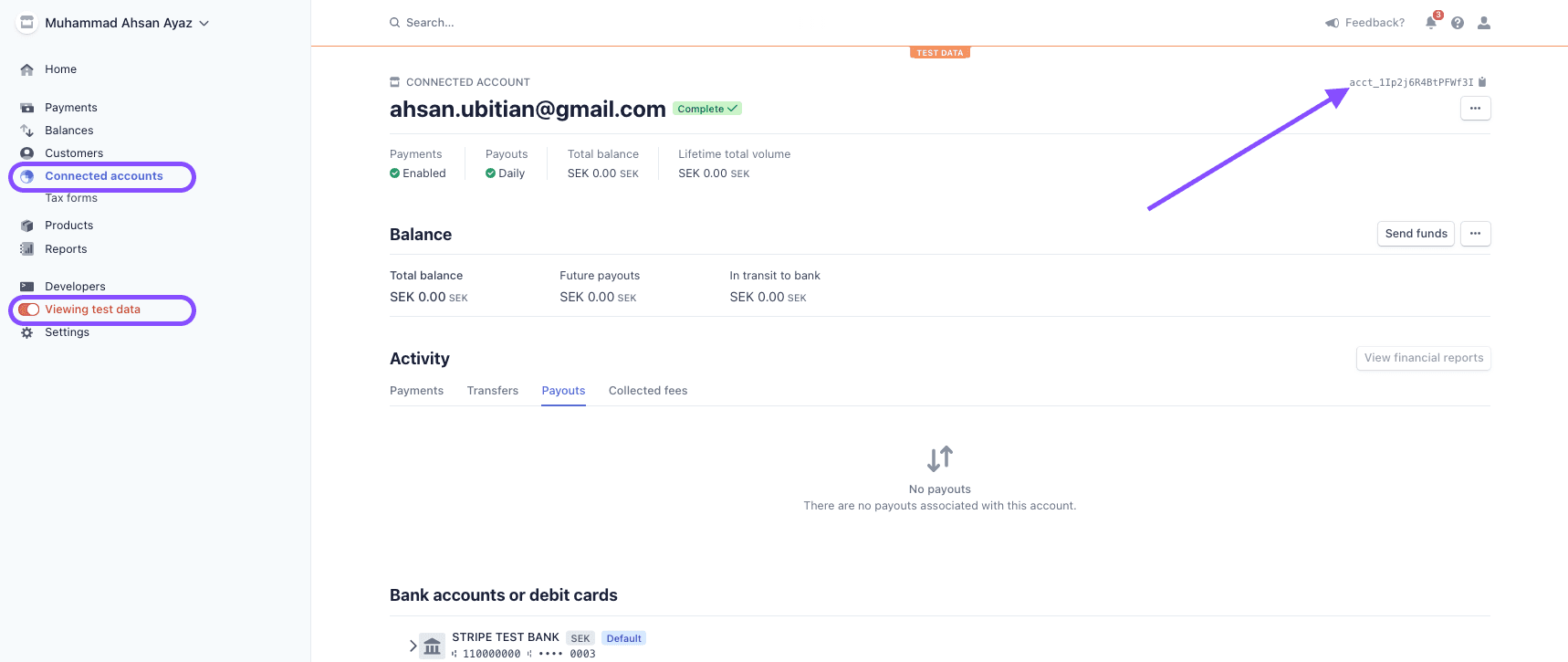 Copy existing Seller account ID